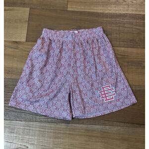 Eric Emanuel EE Shorts Men’s Sz M Red White Logo Mesh Basketball Shorts
